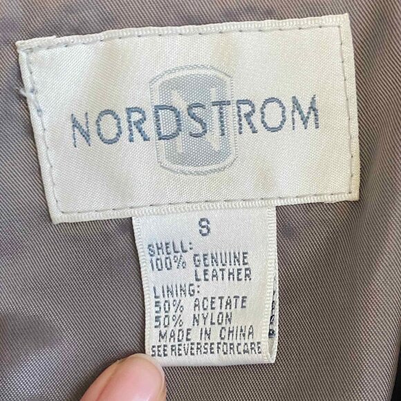 Vintage Nordstrom 100% Genuine Leather Oversized Blazer in Black Size 8 punk - Picture 3 of 11